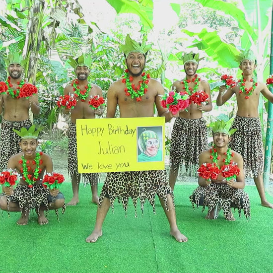 Bangladeshi Love Team performing a romantic personalized greeting with traditional South Asian music and a custom sign